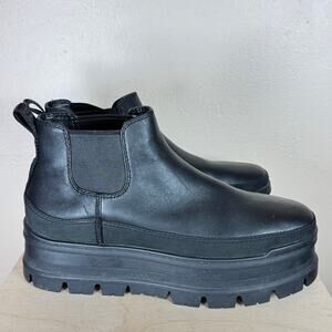 UGG Merina Chelsea Boots Waterproof Size 9 Lug Sole Platform Leather Wool Lined